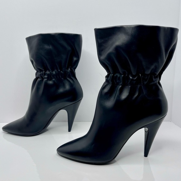 Saint Laurent ‘Etienne’ Ruffled Leather Ankle Booties - Picture 11 of 15